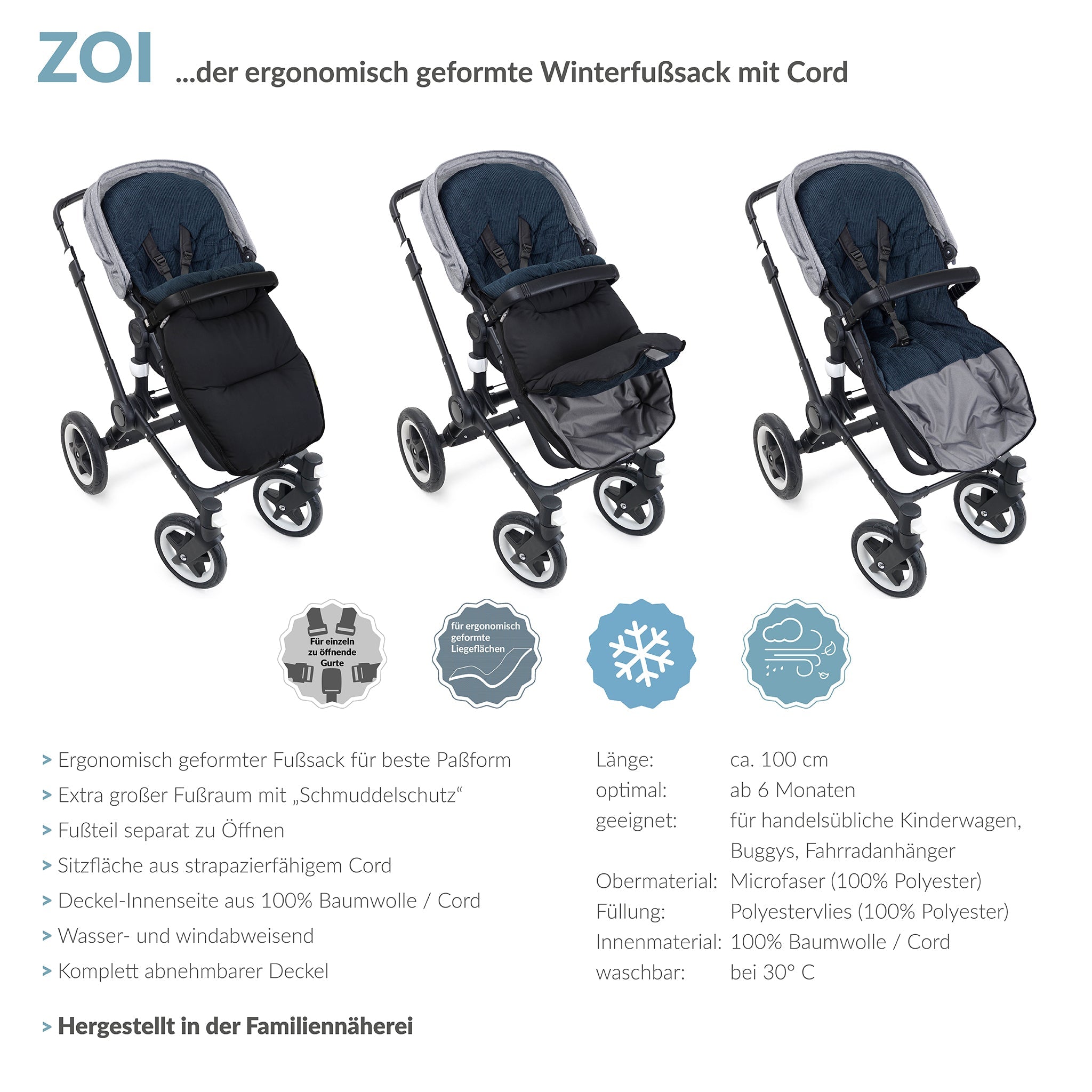 ZOI der ergonomische Winterfusssack
