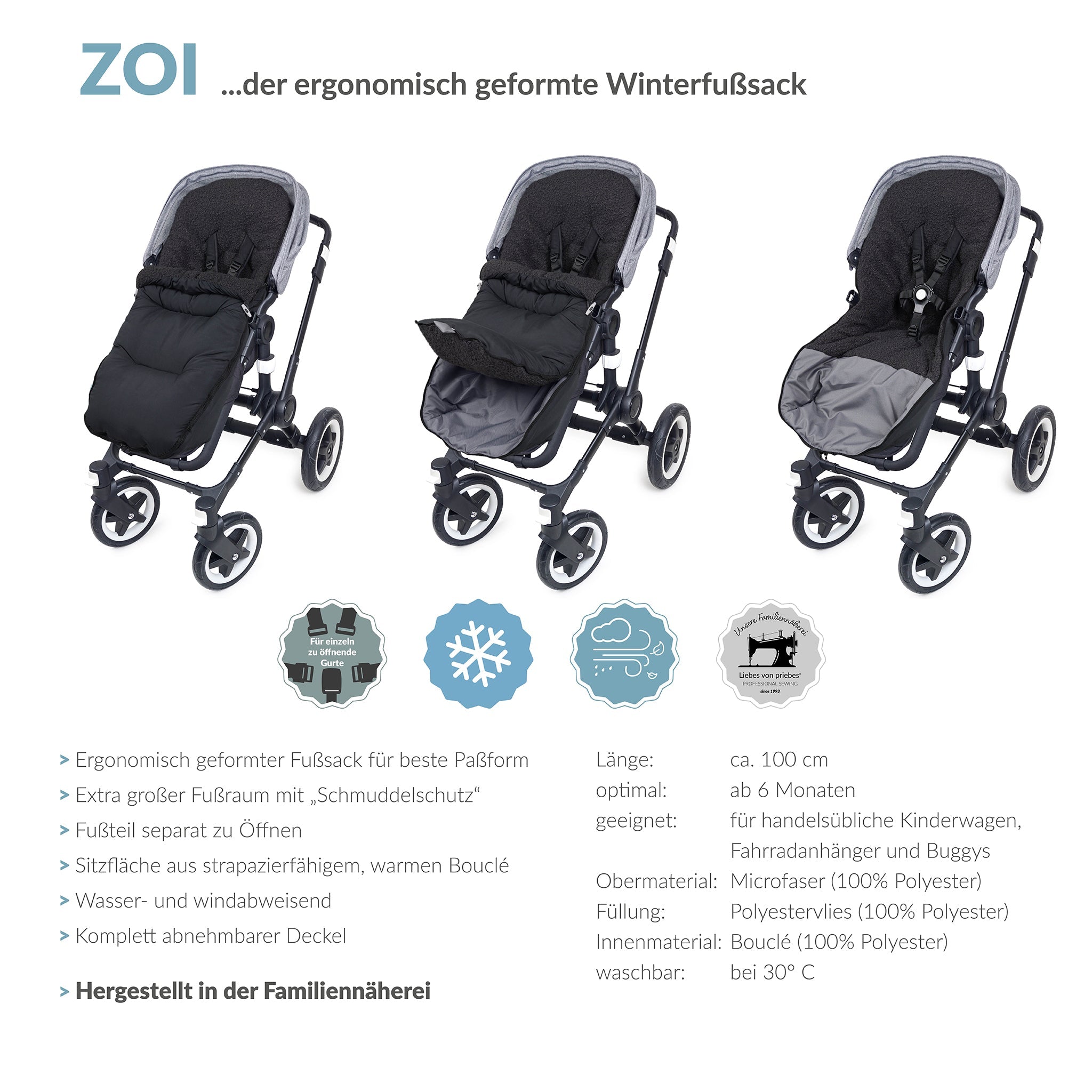 ZOI der ergonomische Winterfusssack