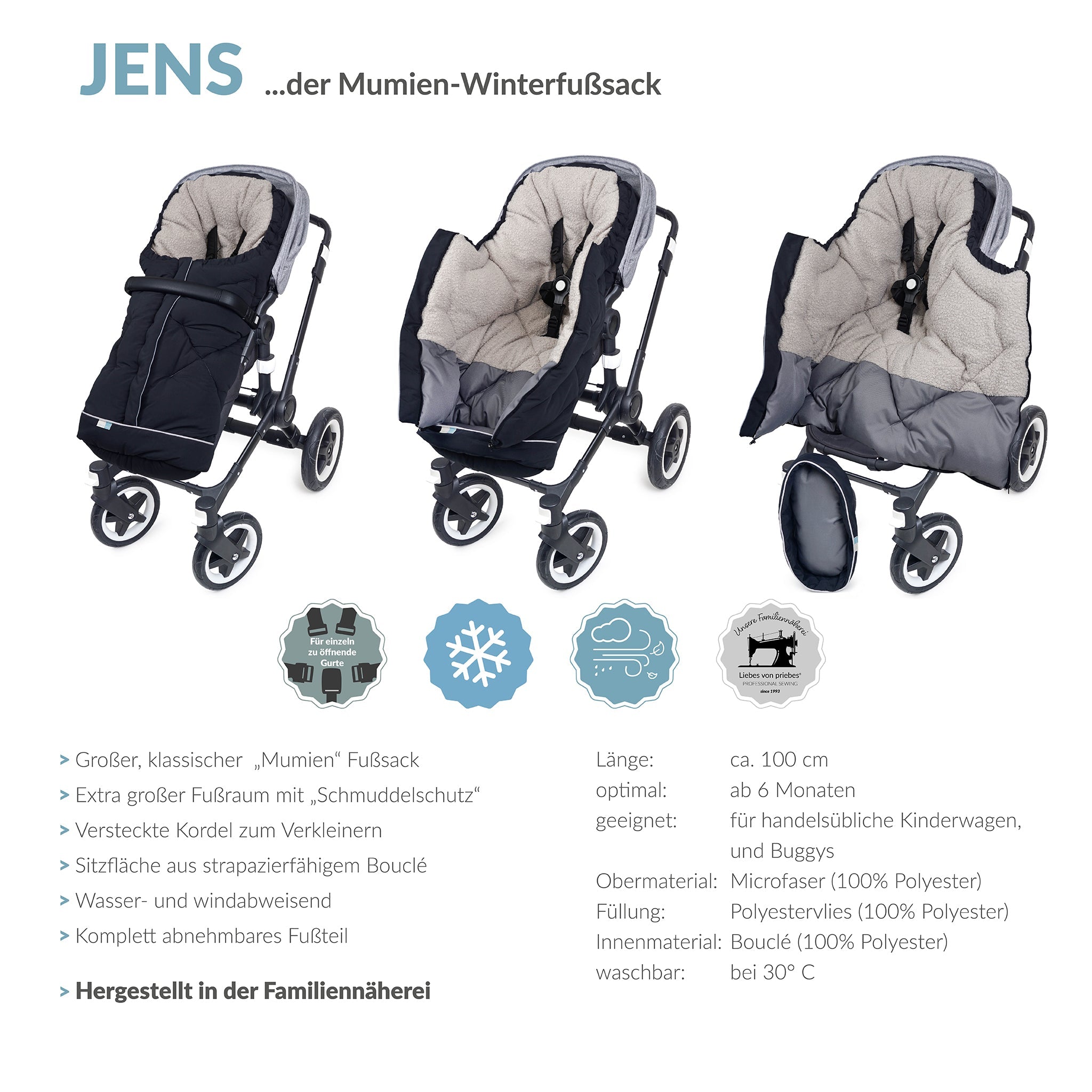 JENS der klassische Mumienfußsack