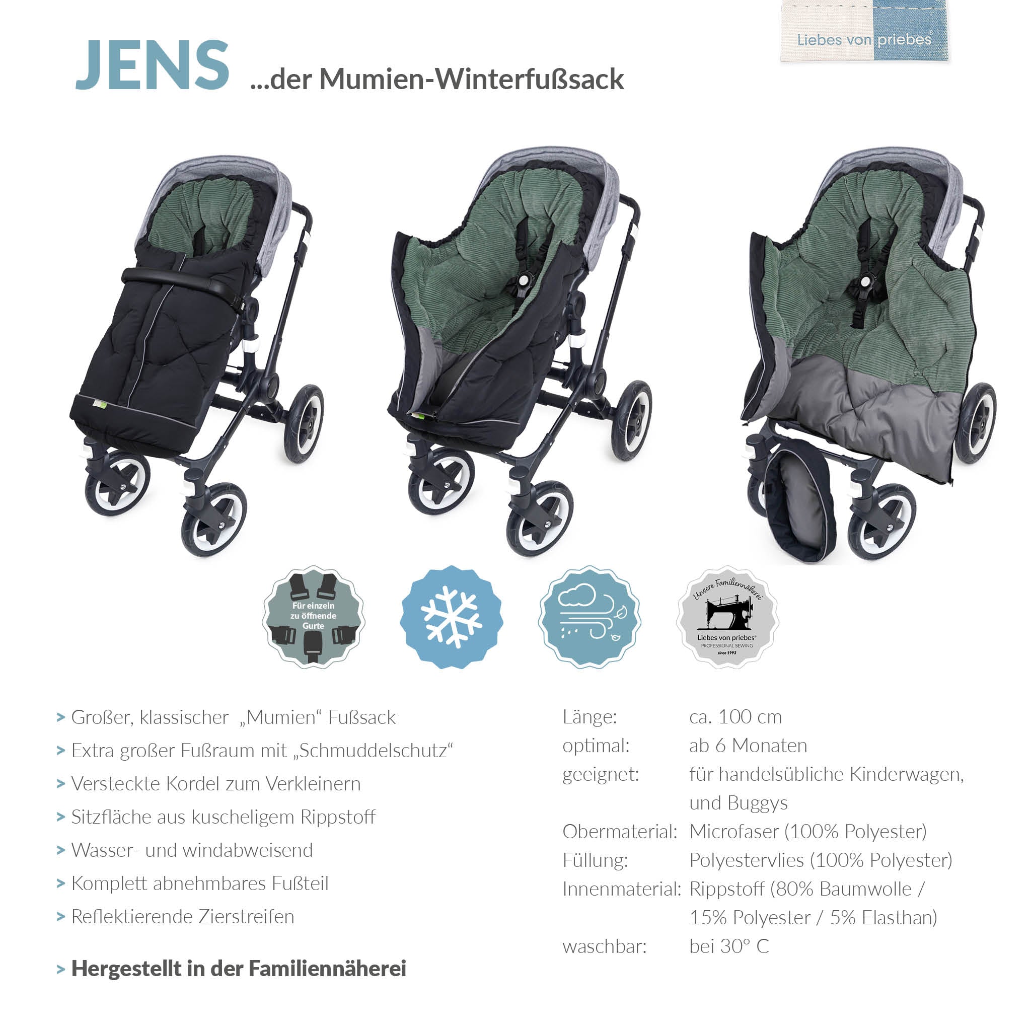 JENS der klassische Mumienfußsack