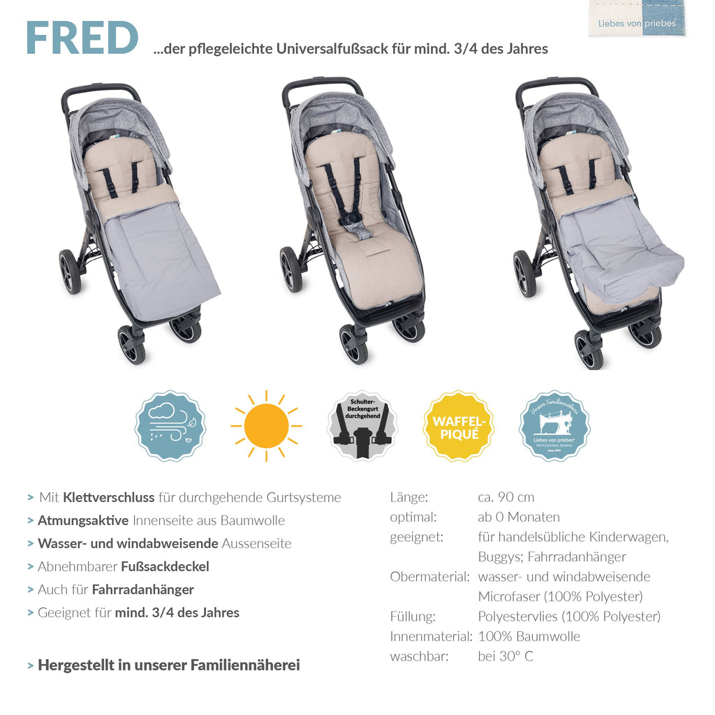 FRED der Sommerfußsack mit Klettverschluss